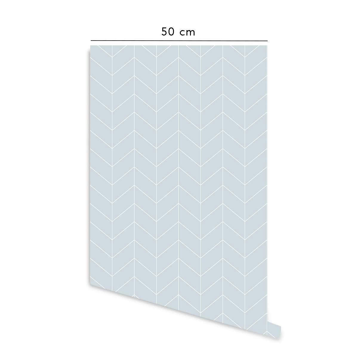 ARROWS - Papier peint vinyle adhésif flèches poudre bleu 50x300 cm