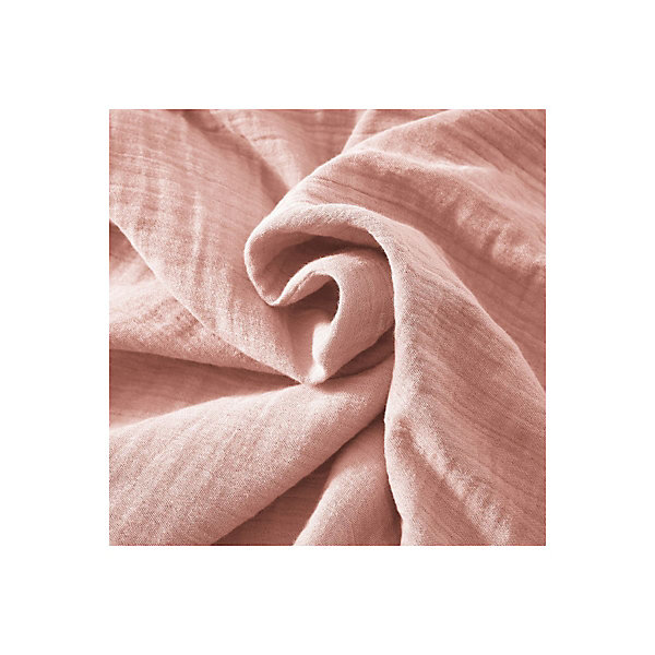 OUREA - Nappe Ronde 180cm Gaze de Coton Rose pêche