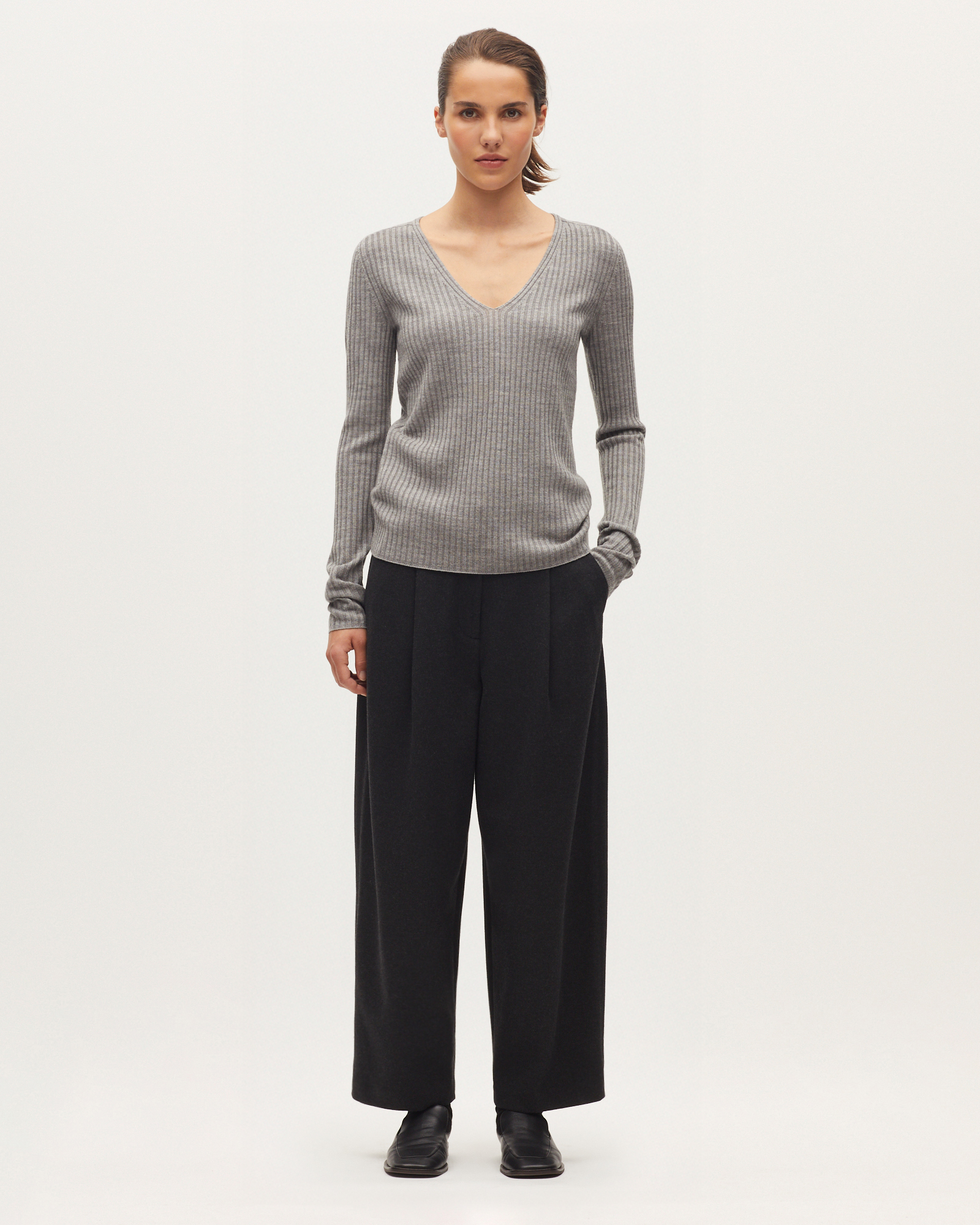 Pull col V en laine mérinos