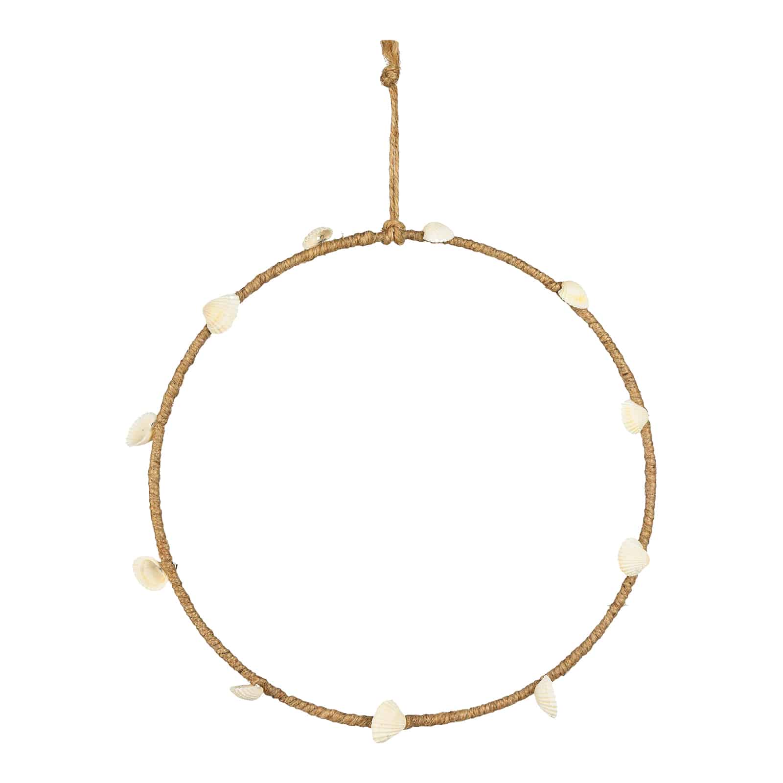Deko-Anhänger Ring Shell Beige, ⌀ 30 cm, T 20 mm