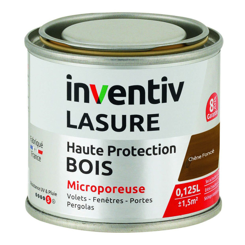 Lasure pour bois Haute Protection chêne foncé 0,125 L INVENTIV