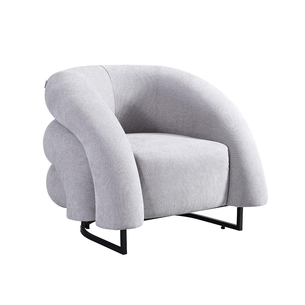 Home Deluxe fauteuil MACA fluweel stof grijs - 95 x 73 x 88 cm