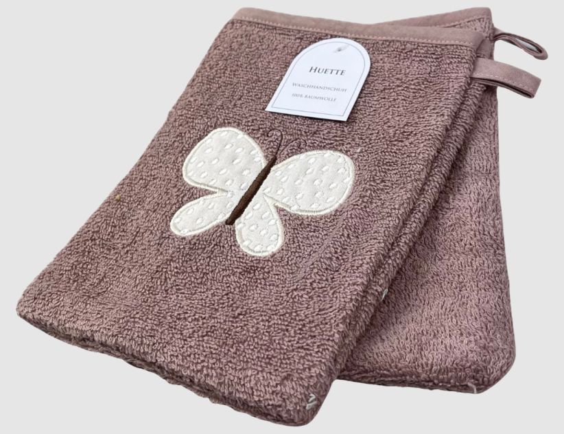 Waschlappen Schmetterling Rosa 2er Set