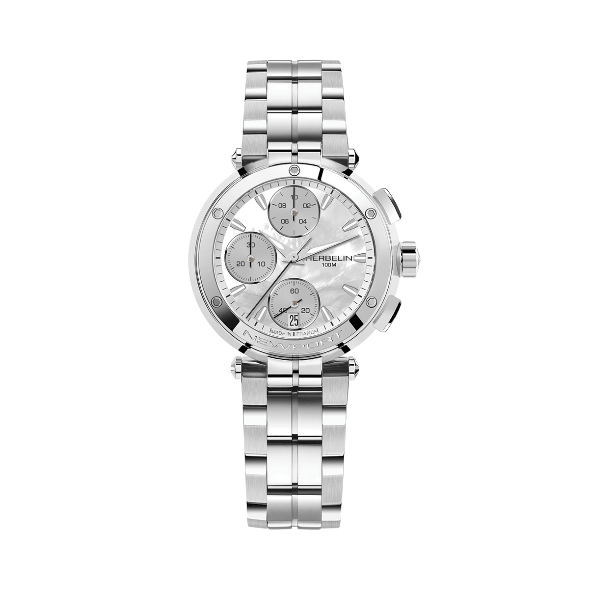 NEWPORT – CHRONOGRAPHE LADY – ACIER & NACRE