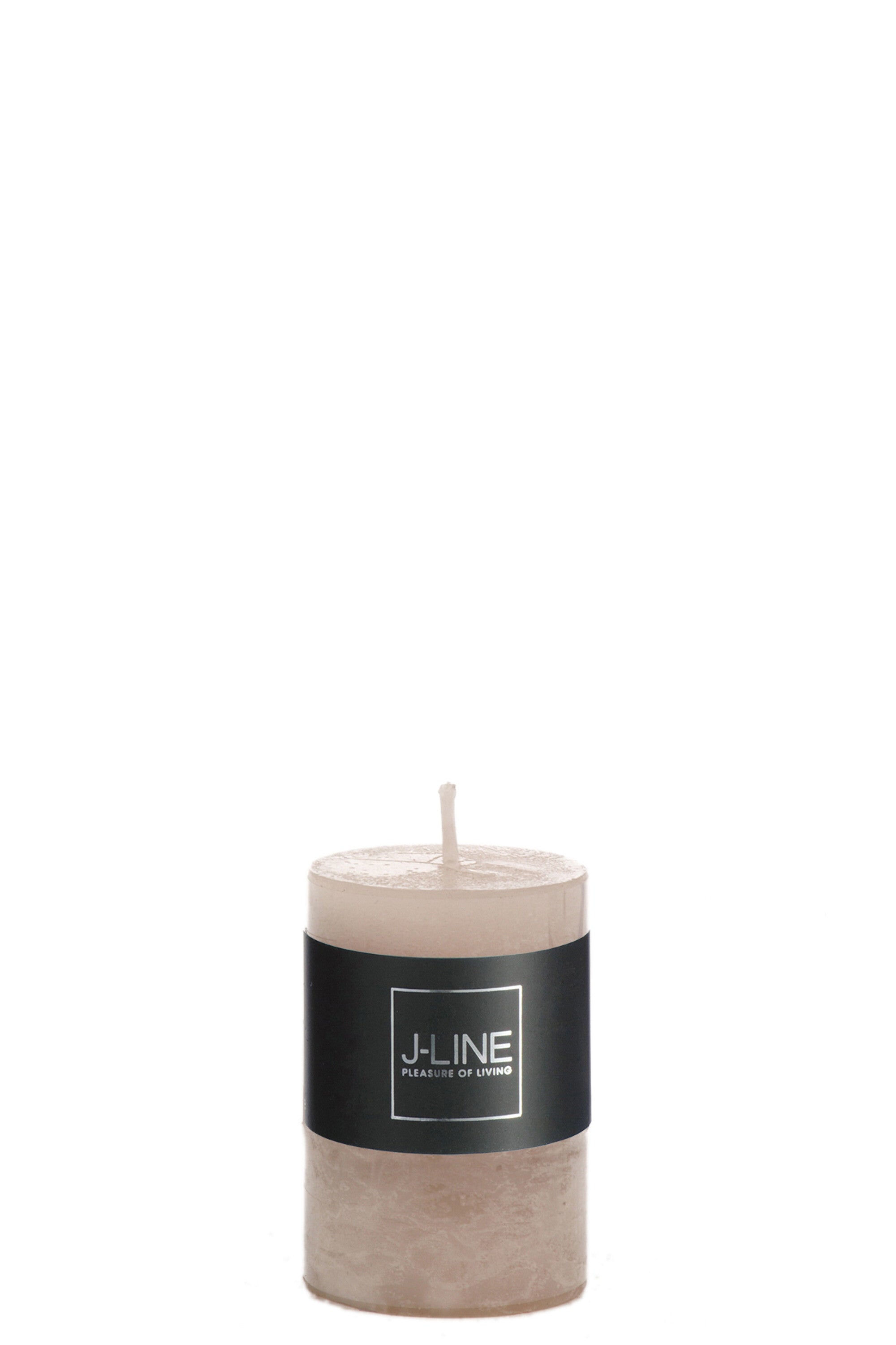 J-Line cilinderkaars Zand - lichtroze - small - 18U - 6 stuks