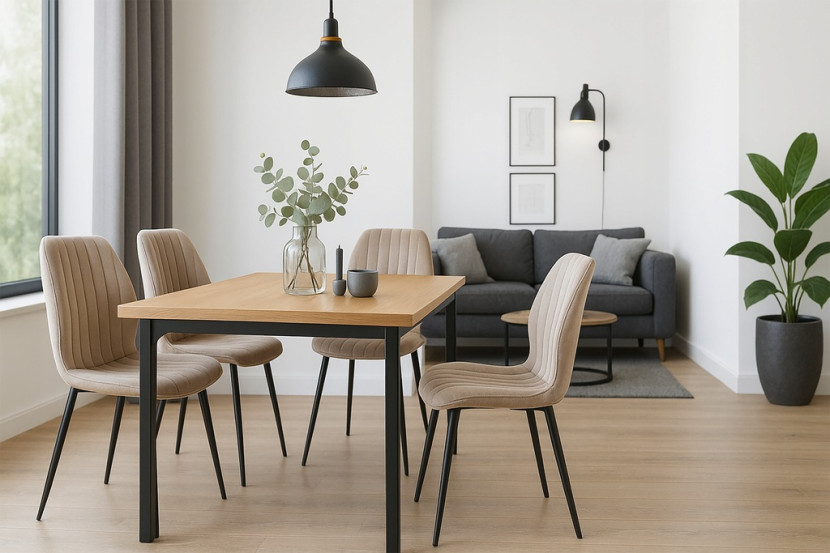 Nowoczesne krzesło kuchnia jadalnia salon tapicerowane KT119 Zoya taupe