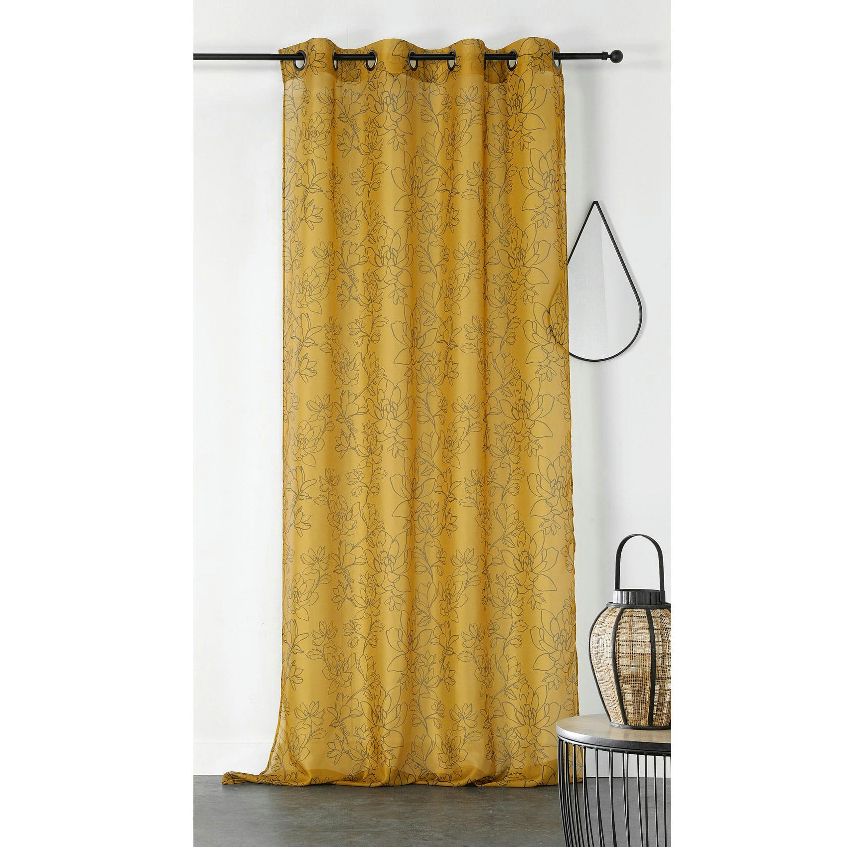 - Voilage tamisant audace polyester jaune 280 x 140