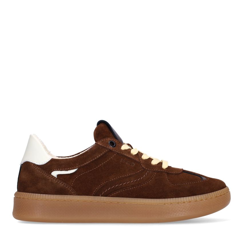 Manfield Bruine suède sneakers