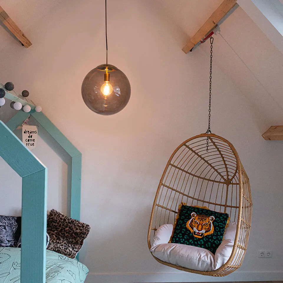 Qazqa hanglamp ball goudkleurig e27