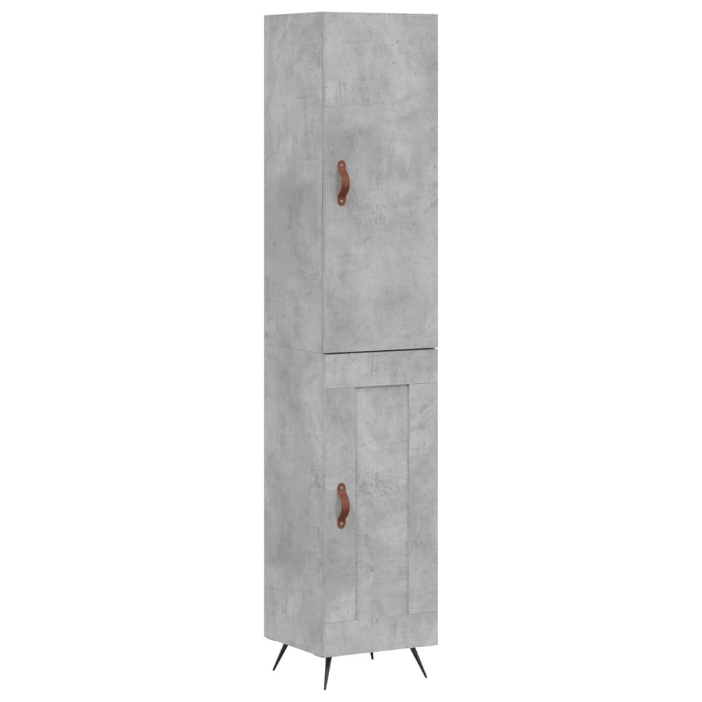 Szafka Komoda Regał Szara z Drzwiami 34.5x34x180 cm do Salonu Pokoju