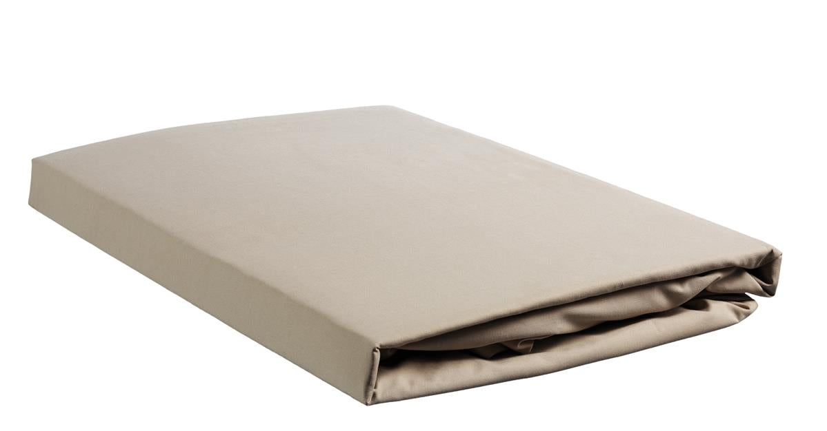 Ambiante topper hoeslaken Cotton Uni TD - 140x200 cm - taupe