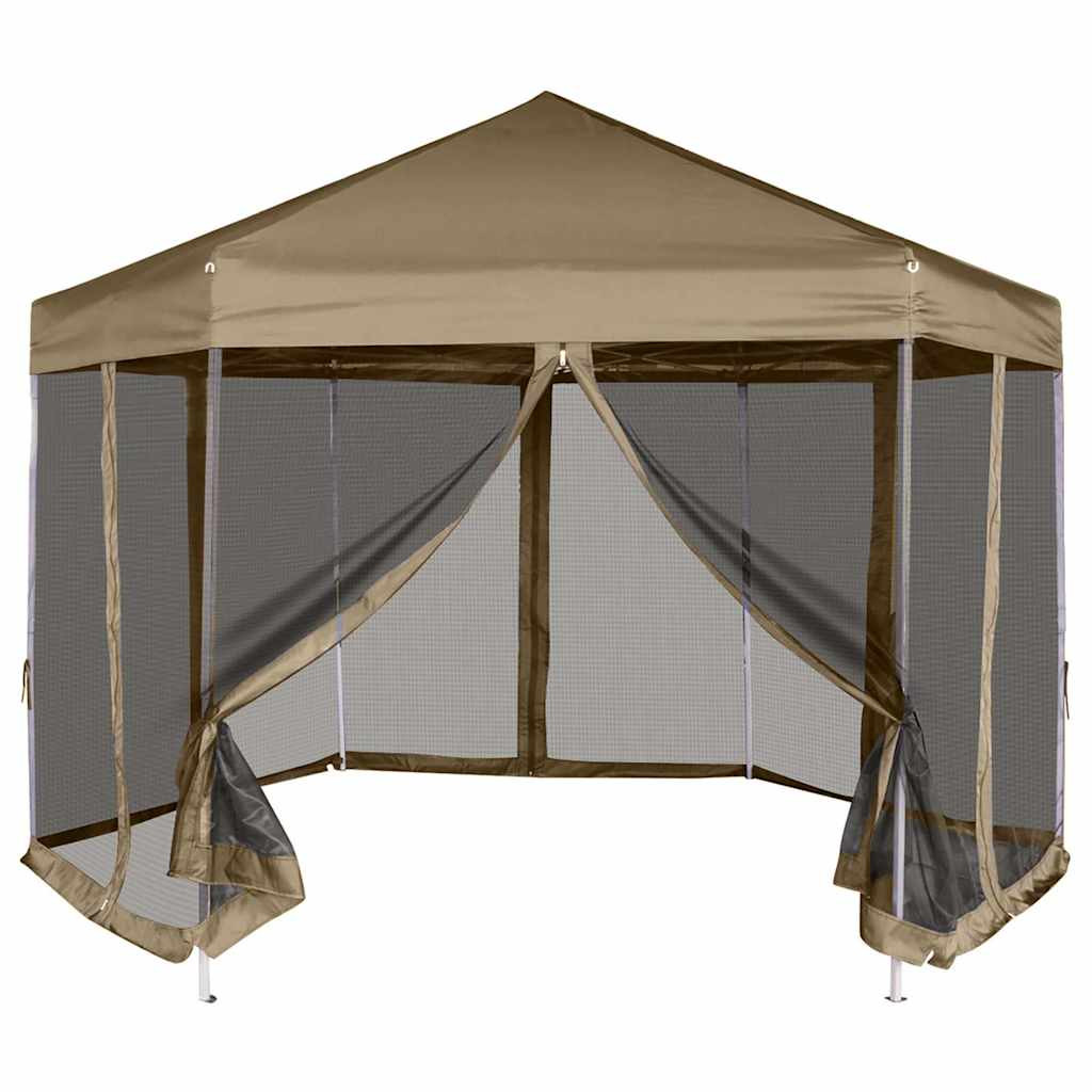 Altana Ogrodowa Taupe Namiot Pawilon Ogrodowy Ze Ściankami 3,6x3,1 m