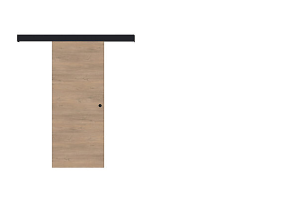 Kit Optirail Rio chêne Clair, Porte Coulissante, rail et bandeau Cache-Rail Mdf Revêtu 204 x 83 x 3,6 cm 204 x 83 x 3,6 cm