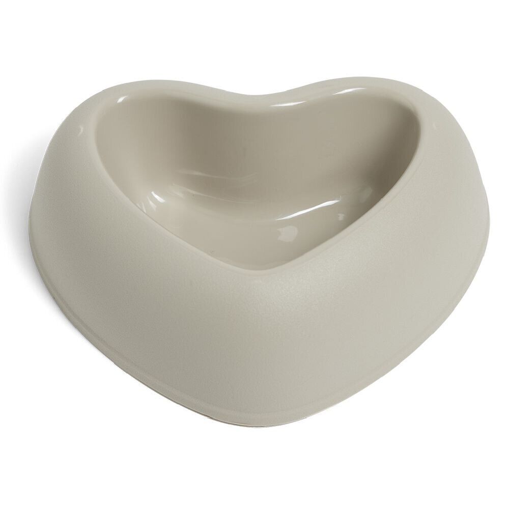 Gamelle antidérapante forme coeur plastique 18x15x5,5cm - 2 coloris