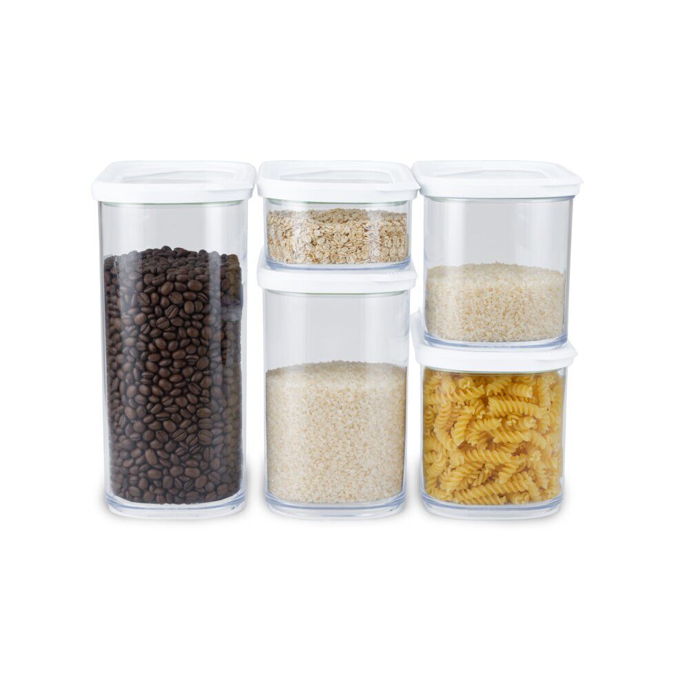 BoÎte de conservation x5 transparente avec couvercle blanc 0,4 à 2L