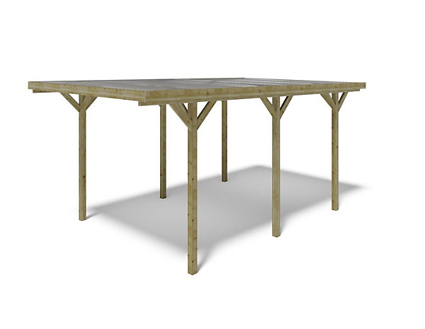 Carport, abri de voiture3.04x5.12 m - 15.57 m2 - couverture PVC  - CAR16PVCTR