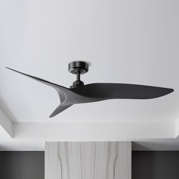 Modern Black 3-Blade 52" Indoor/ Outdoor Ceiling Fan with Remote