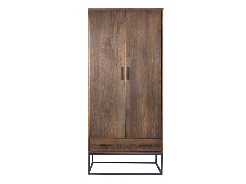 Szafa 90 cm z drewna litego Sydney z metalem