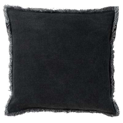 BURTO - Kussenhoes 60x60 cm - gewassen katoen - Raven - zwart