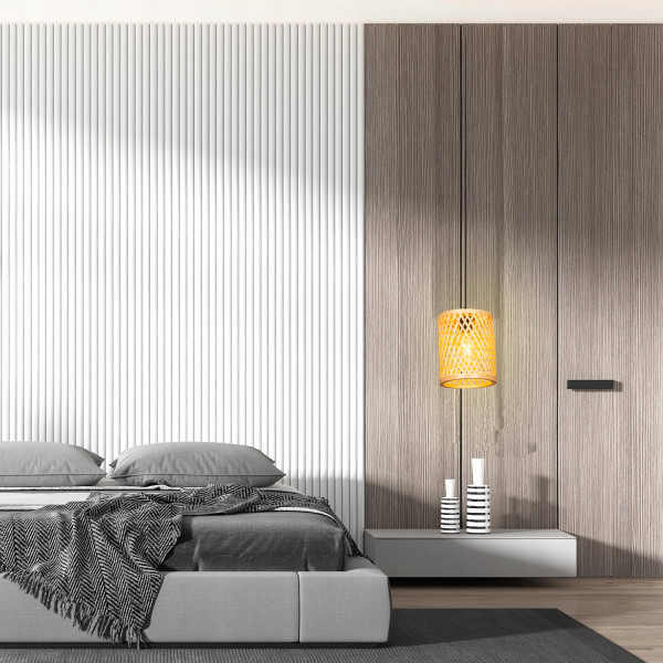 Lampa Sufitowa Wisząca Bambus BOHO Rattan Drewno Loft