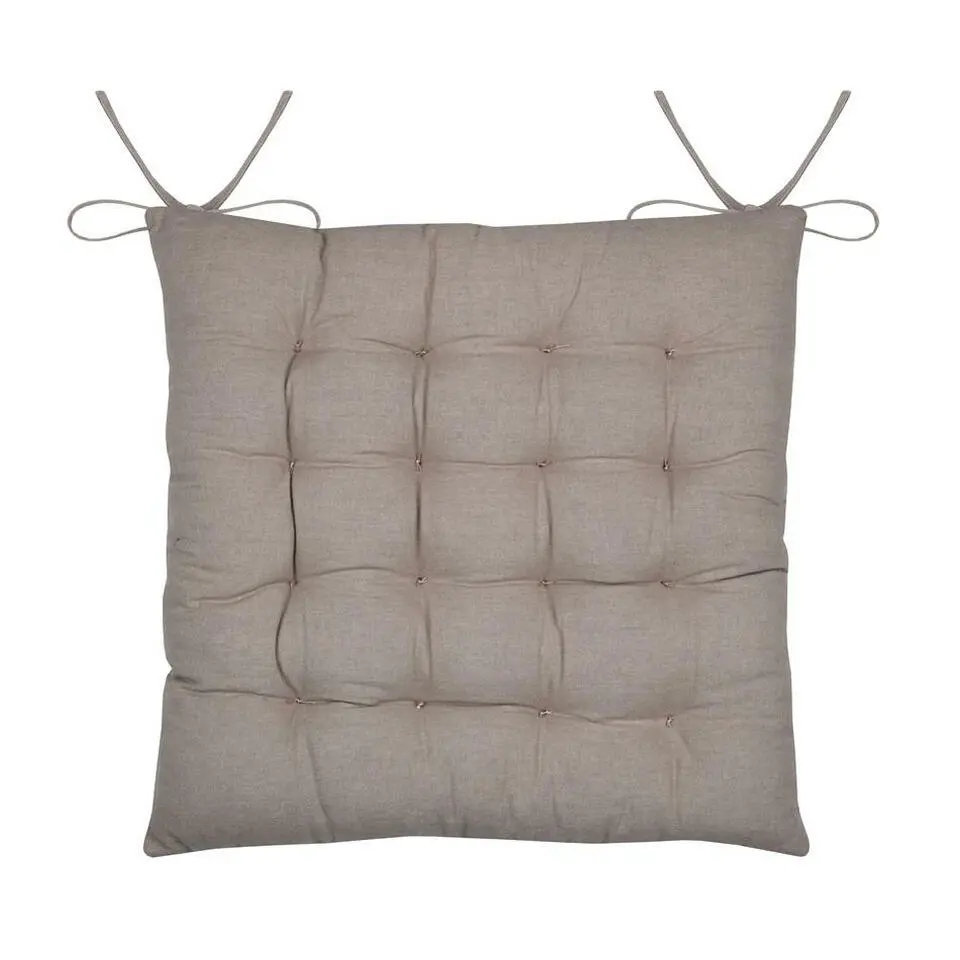 Stof Textile stoelkussen - beige - 38 x 38 x 4 cm