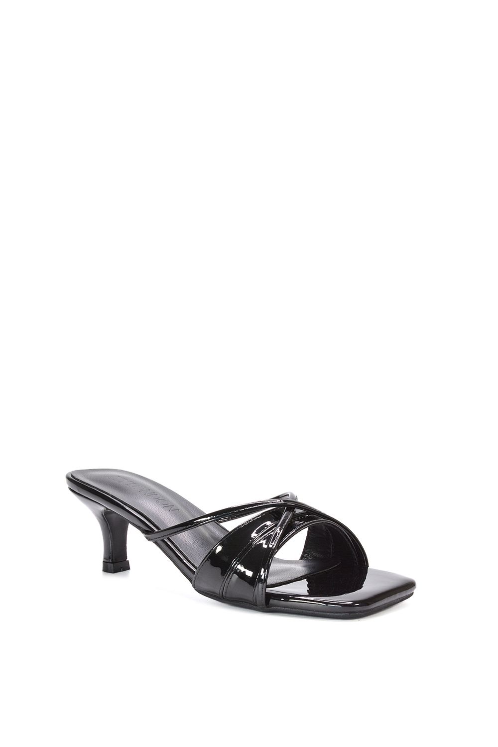 XY London Claudia' Mid Heeled Sandal Slip On Mules With Square Toe