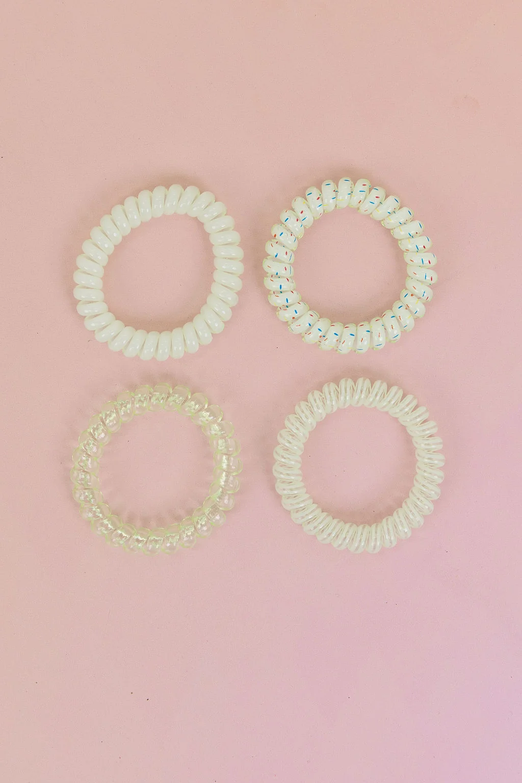 Neon Green Coil Hair Ties – 4 Pack