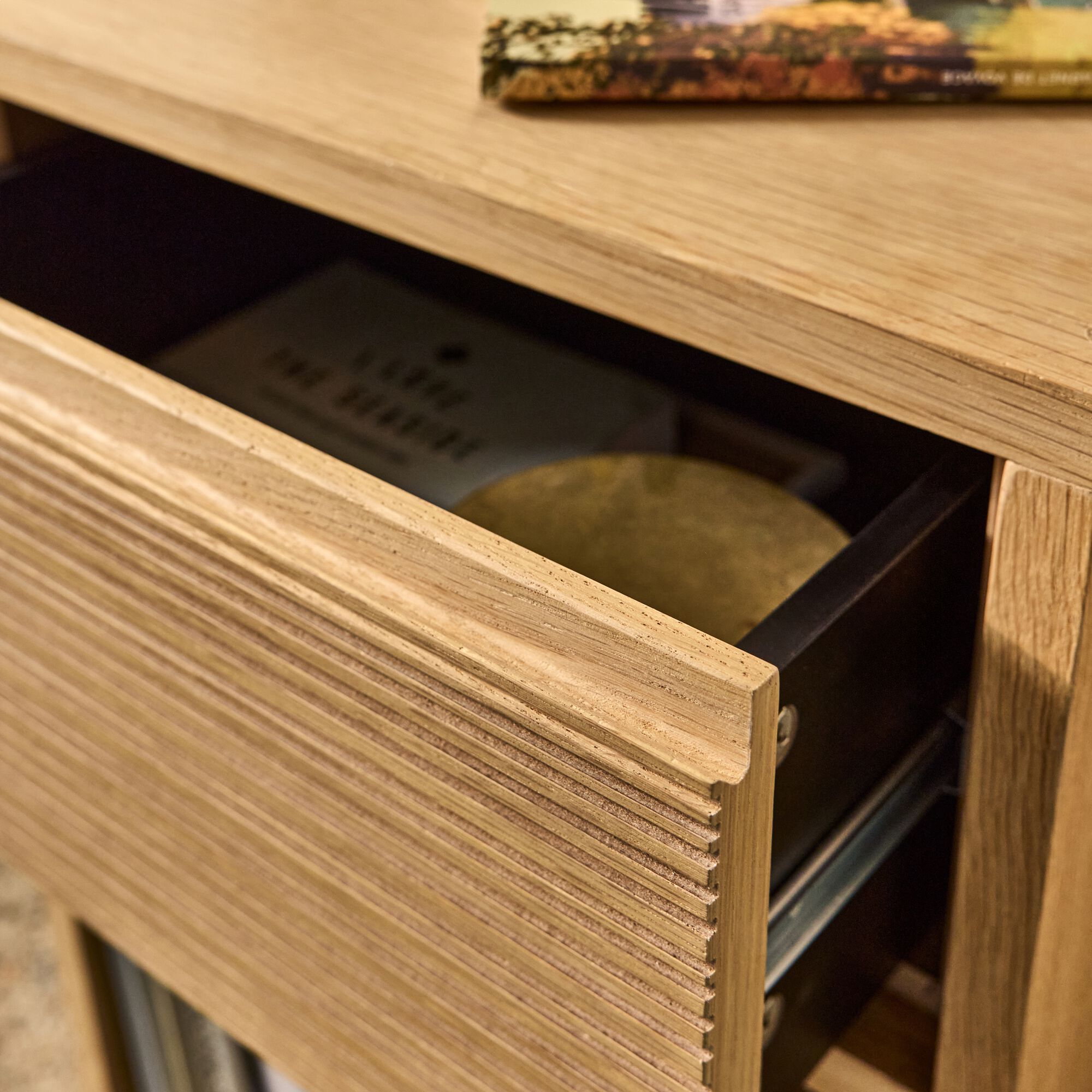 TASSIA - Bloc de 1 tiroir en chêne strié L40cm - bois clair