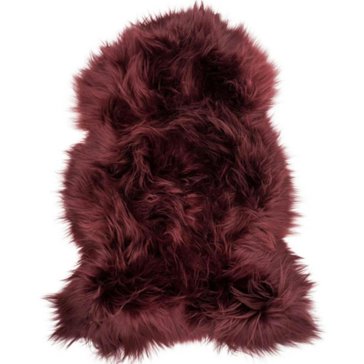 - Tapis en peau de mouton bordeaux