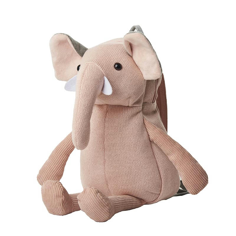 MOCHILAS - Sac à dos 100% coton éléphant Scoty rose