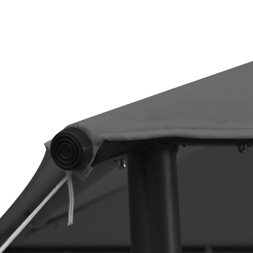 NNEVL Gazebo 3x3 m Anthracite Fabric and Steel 180 g/m&sup2;