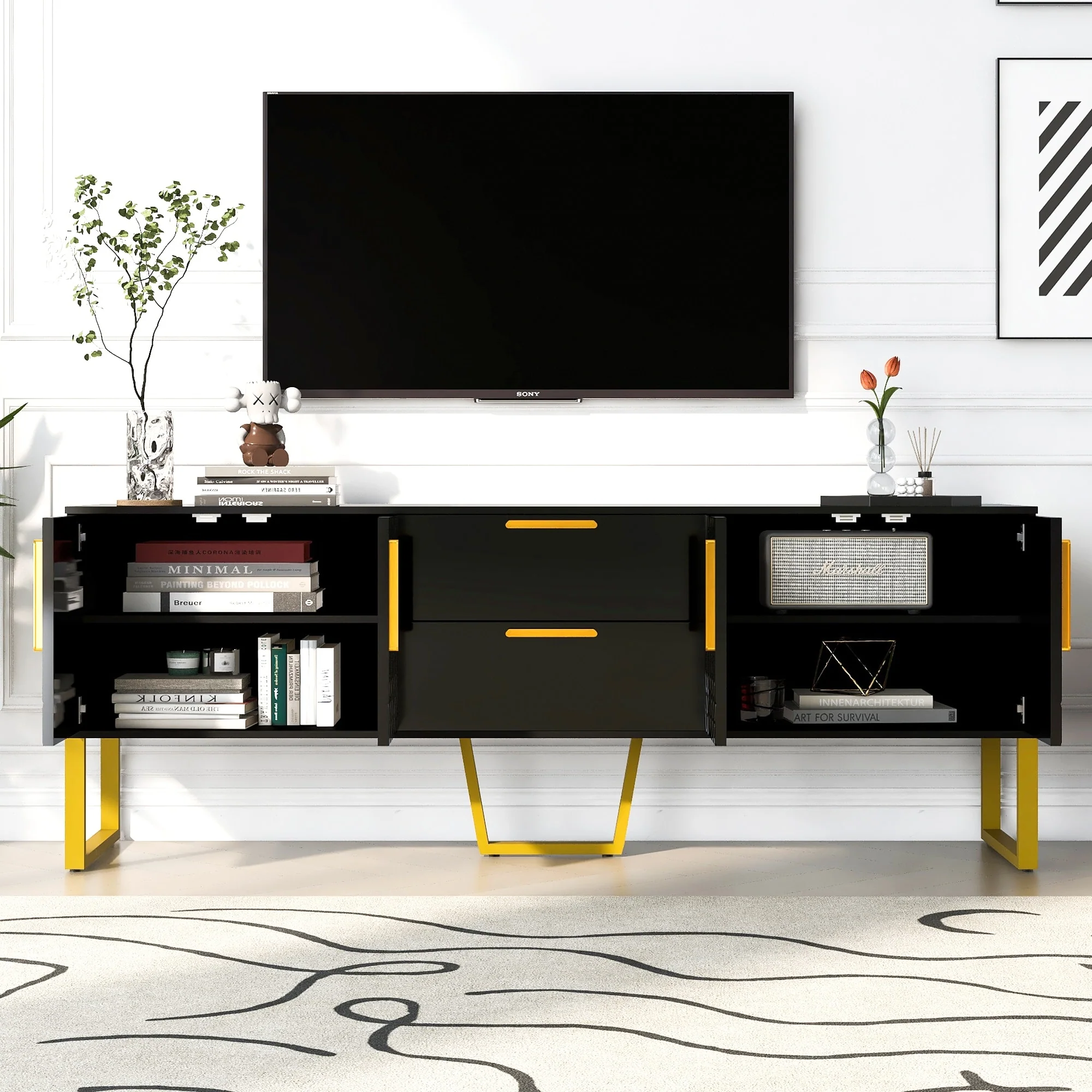 U-Can Modern TV Stand For TVs Up To 75 Inches - 15.70 x 66.90 x 25.20