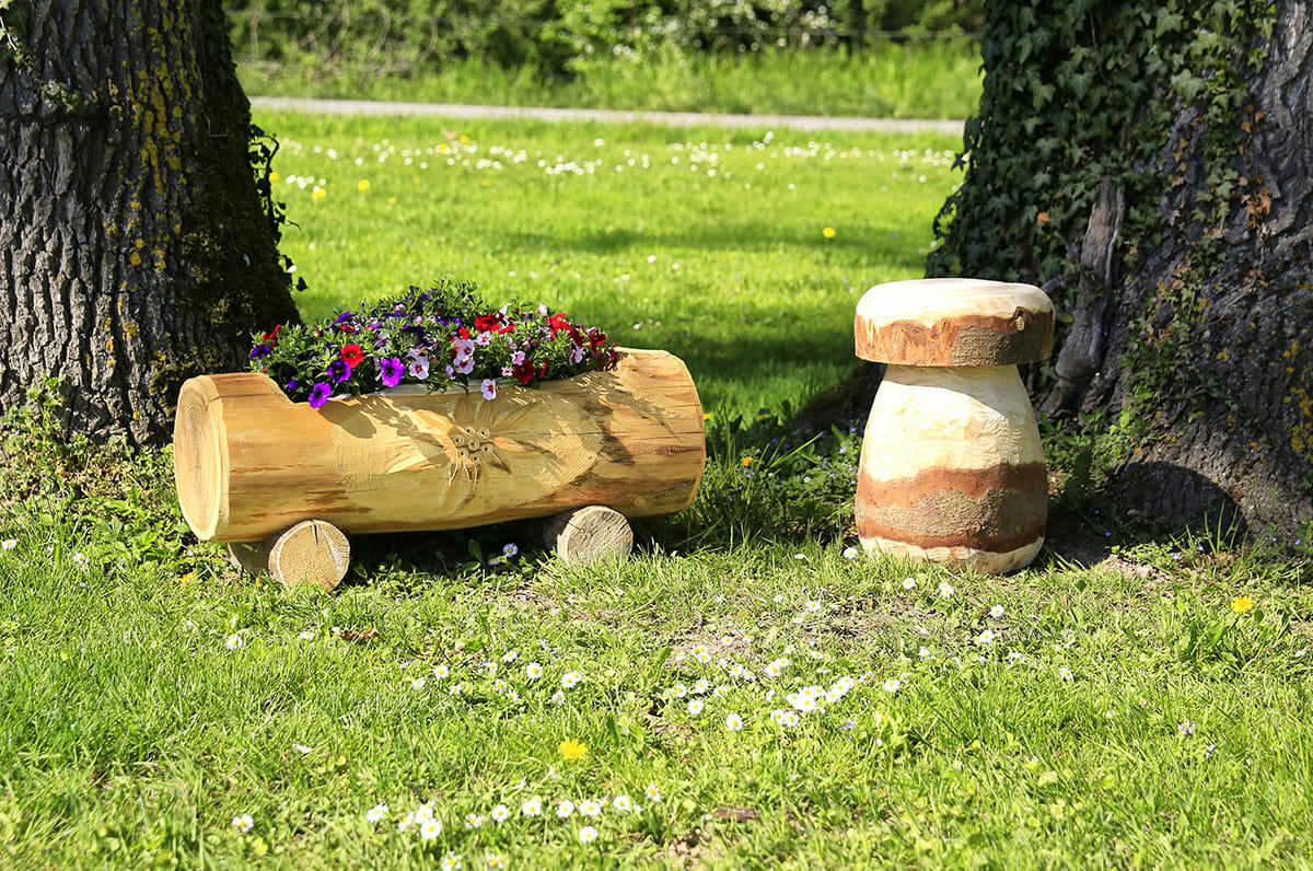 RUSTIQUE - Jardinière rustique en bois 80 cm
