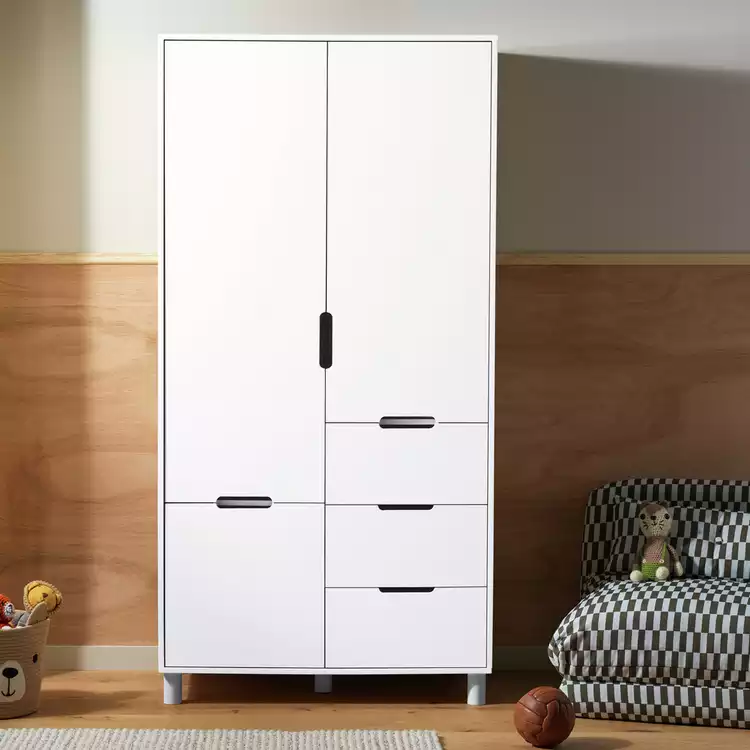 Habitat Henri 2 Door 2 Drawer Wardrobe - White
