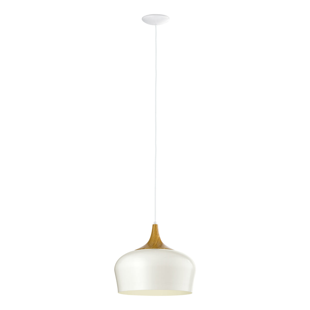 EGLO hanglamp Obregon - 1 lichts - ø350mm. - creme, eik