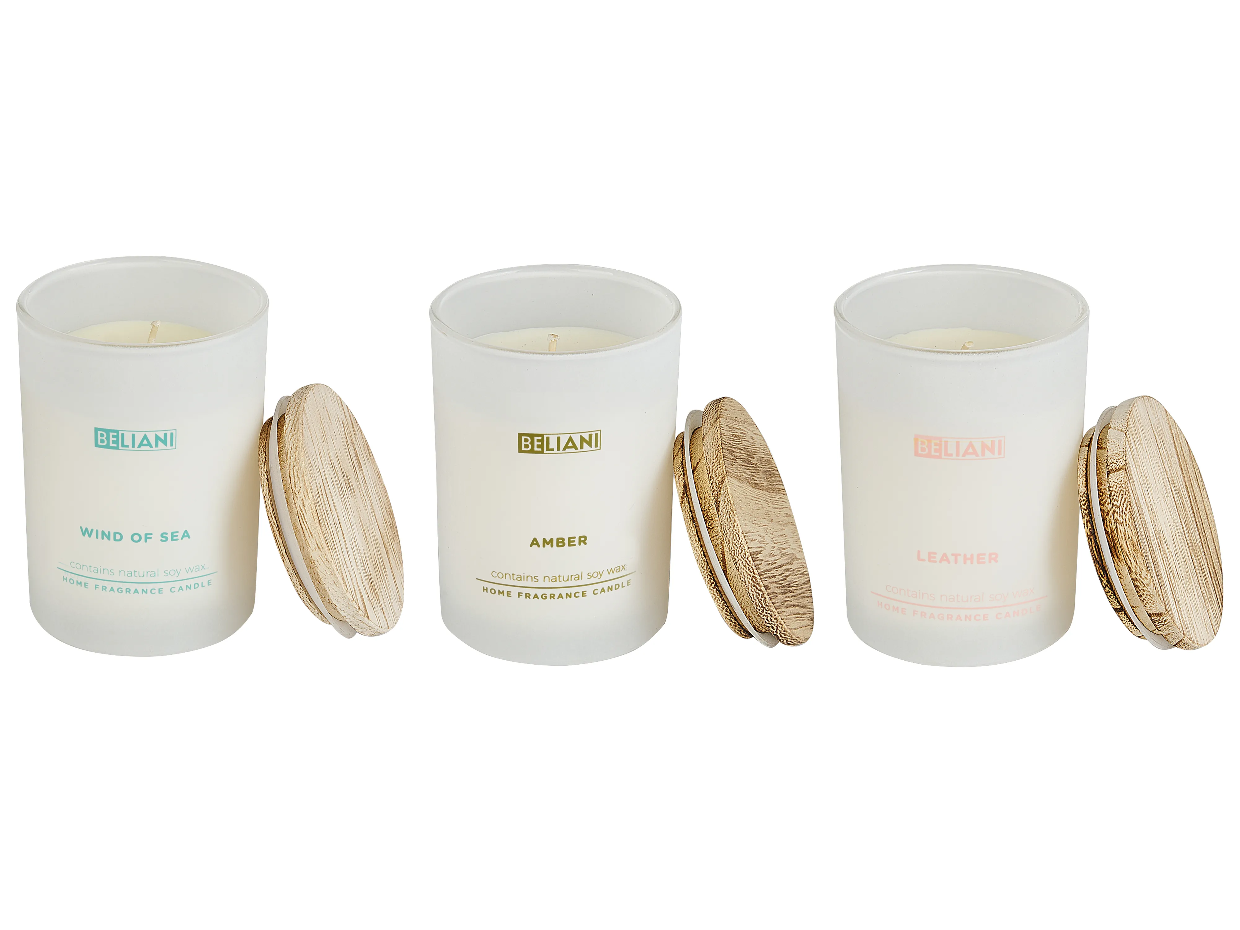 Set of 3 Scented Candles SIMPLICITY Soy Wax Oriental Notes Fresh Notes