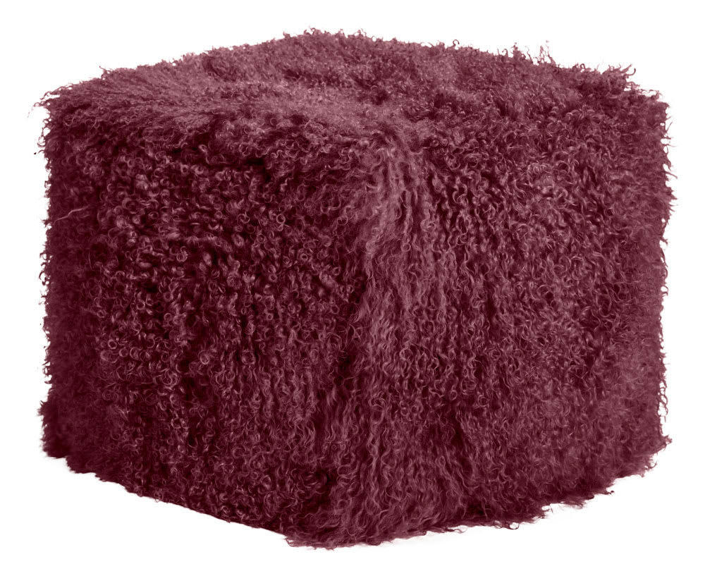 SITTING POINT - Pouf Cube Pamina Bordeaux