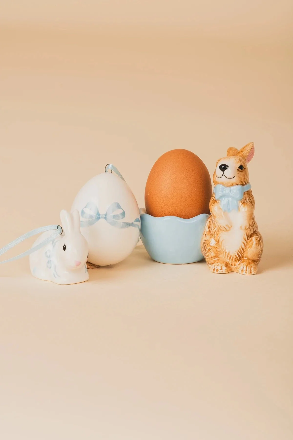 Decorative Blue Ceramic Bunny Hanger