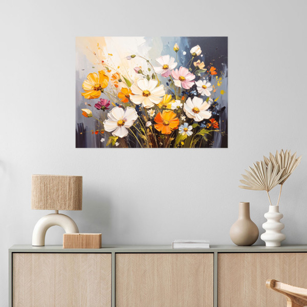 Naklejka na ścianę do salonu Feeby Kolorowe polne kwiaty natura 30x20