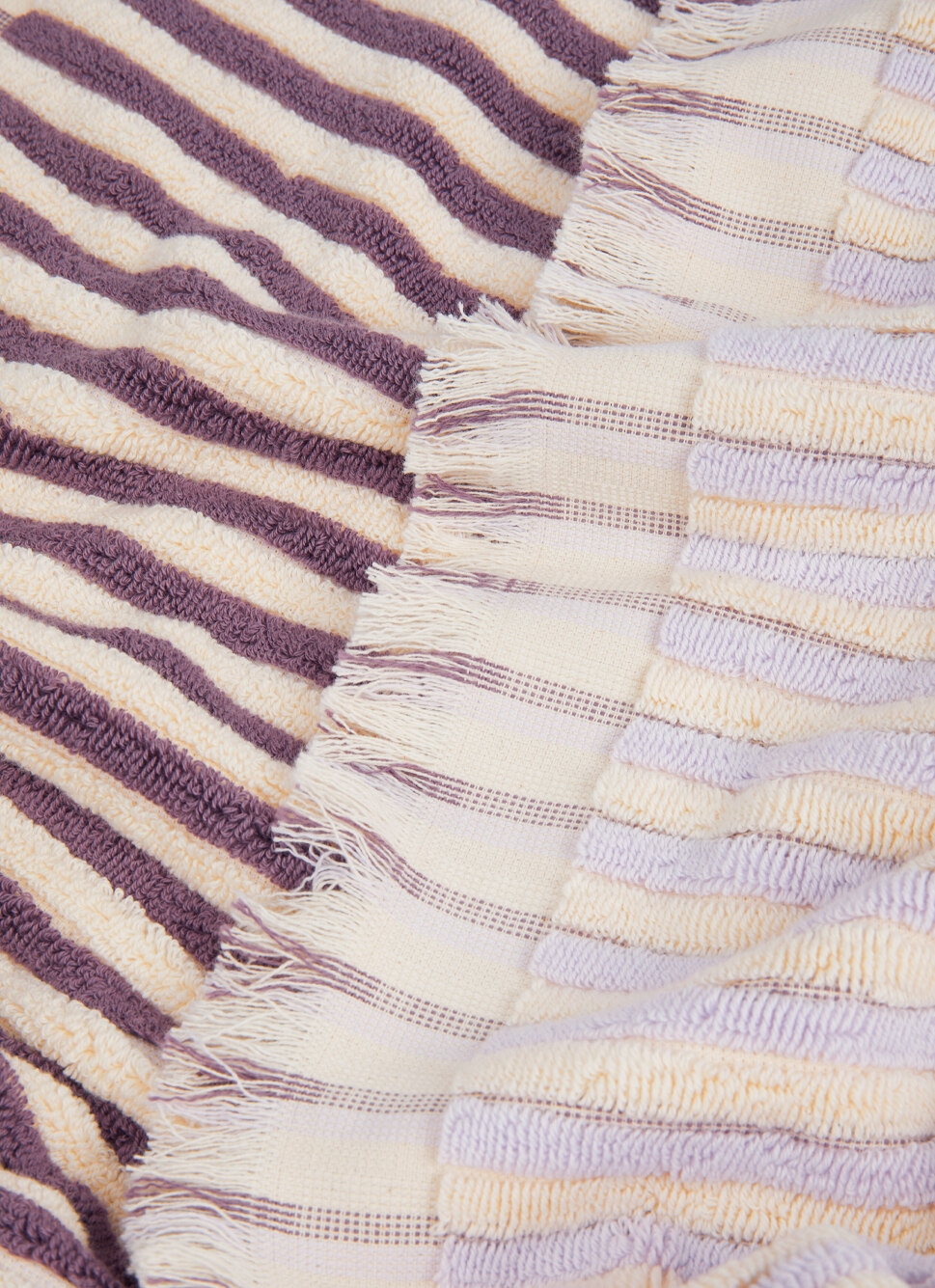 SERVIETTE INVITE à RAYURES DOUBLE FACE LILAS
