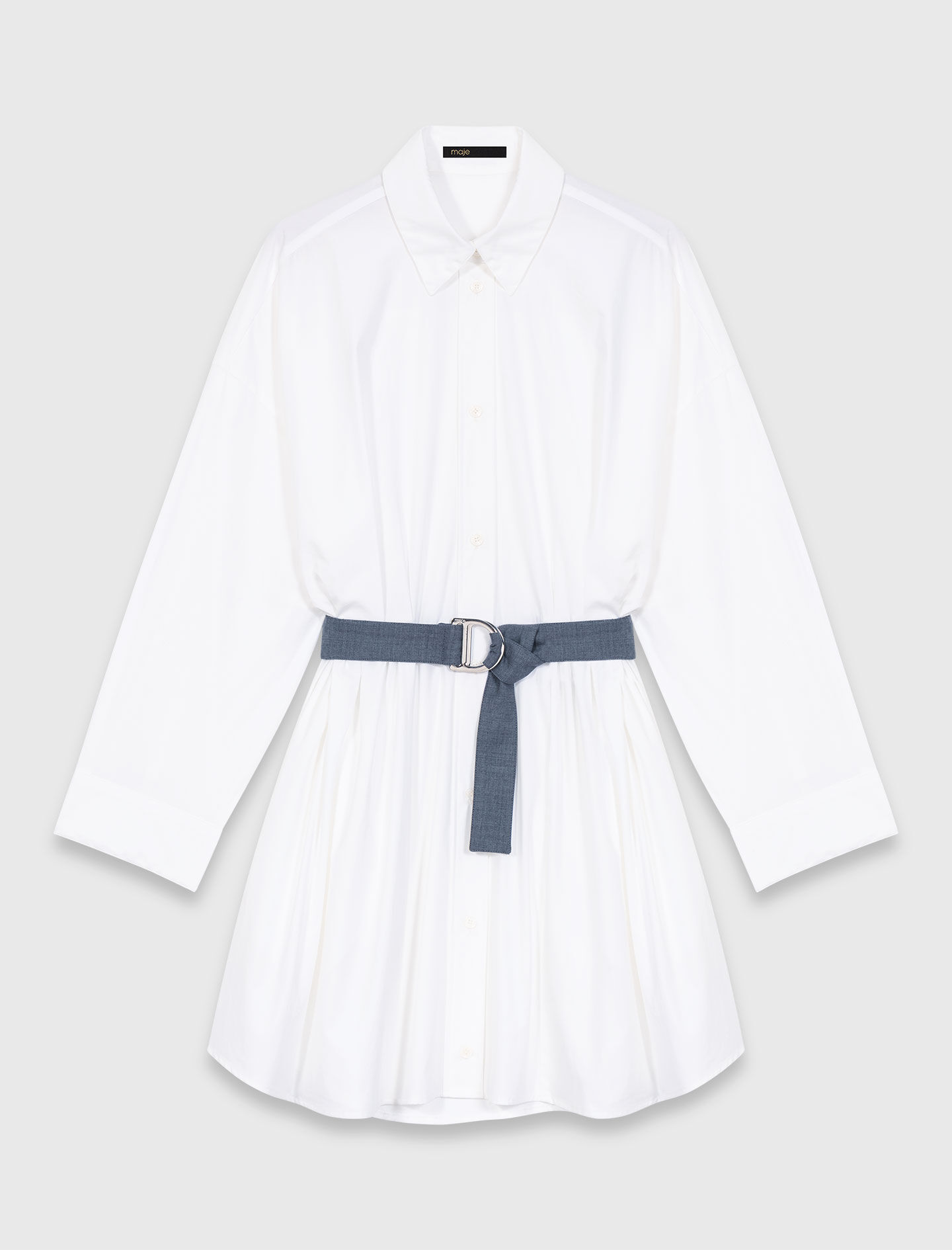 Robe chemise à ceinture contrastée