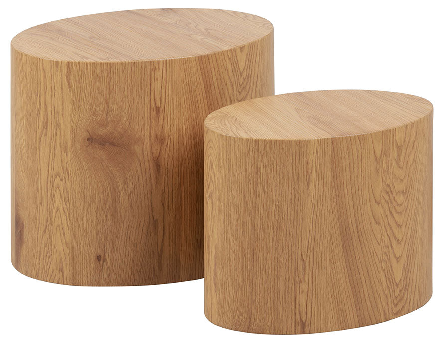 BRAM Salontafel Gubbio - 48 x 33cm - Eiken - Set van 2