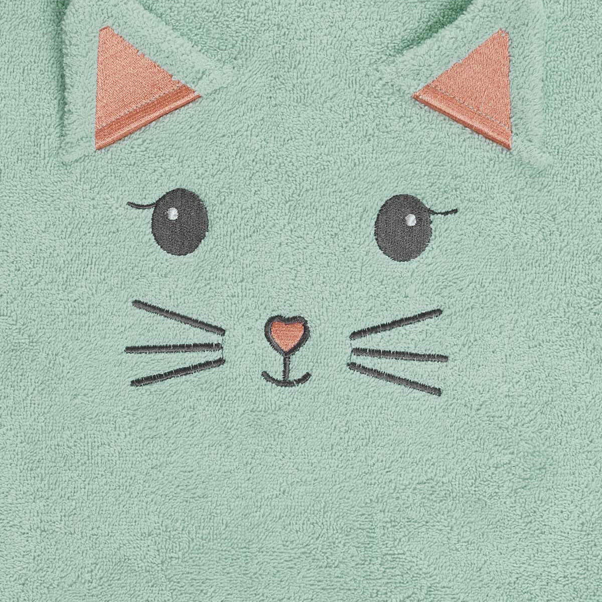 MISTY LE CHAT - Cape de bain bébé  menthe  75x75 cm