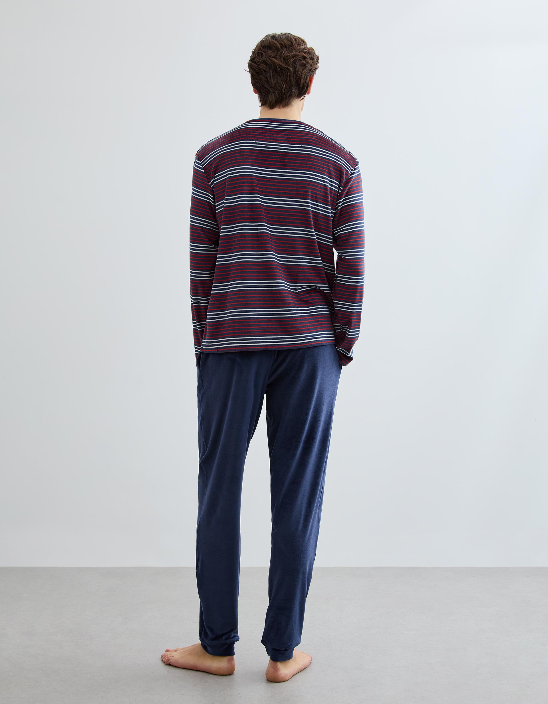Pijama Aveludado, Homem, Azul Escuro