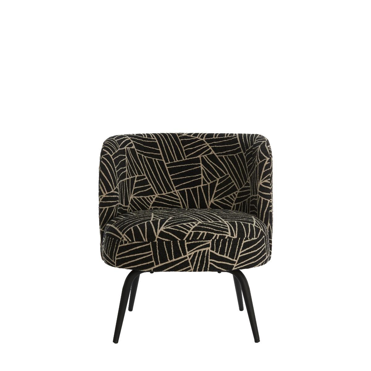 Light & Living - Dieyda fauteuil - zwart wit