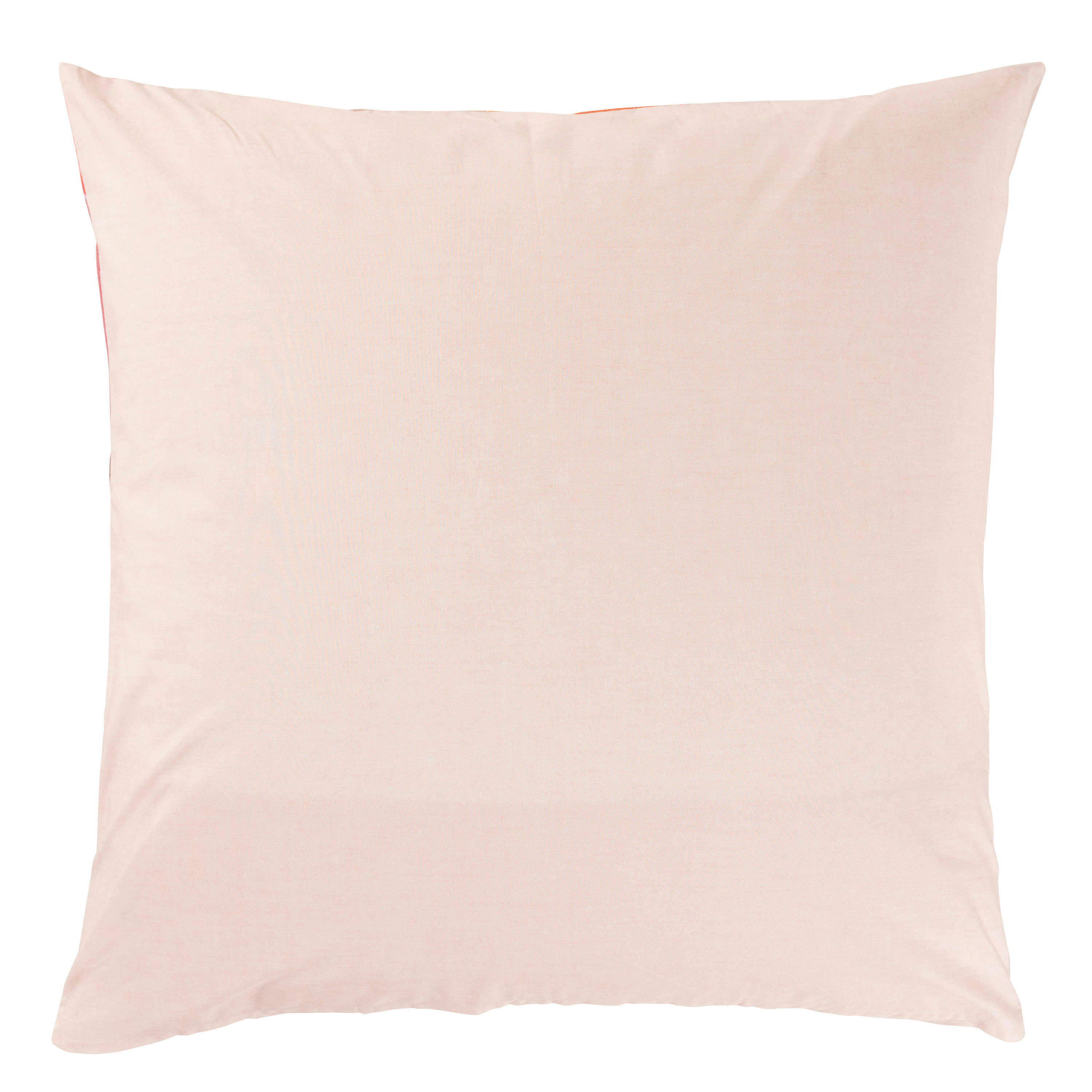ROSANGELA - Taie d'oreiller carrée percale de coton imprimé beige 64 x 64 cm