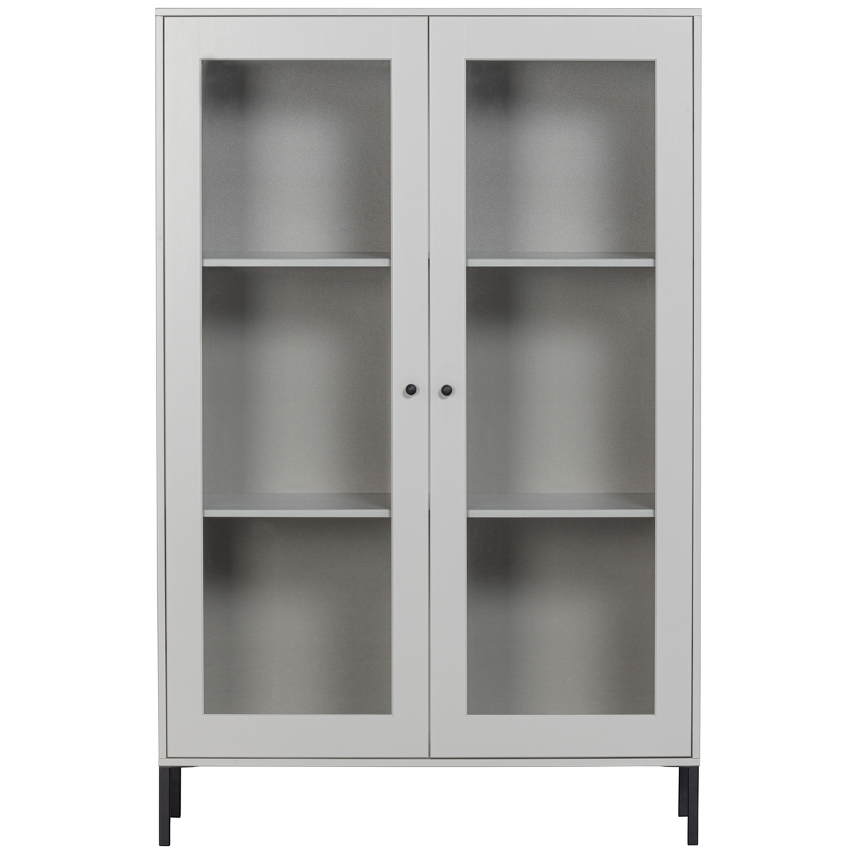 WOOOD vitrinekast Xam - Grenen - Wolkengrijs - 155x100x40