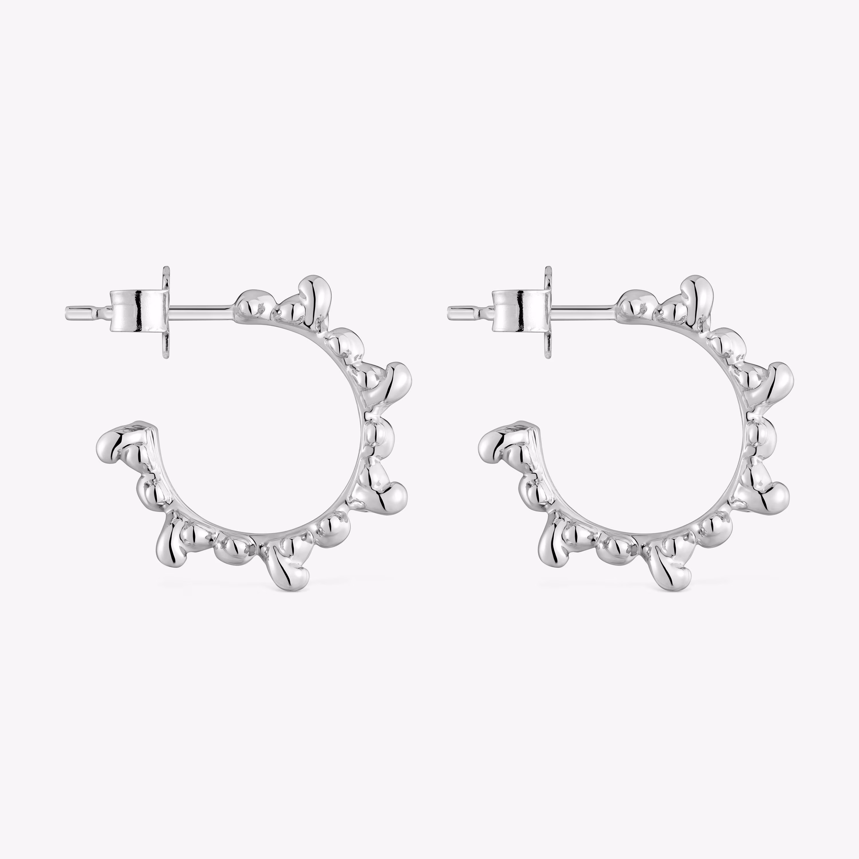Pendientes de aro de plata 12 mm Bold Bear