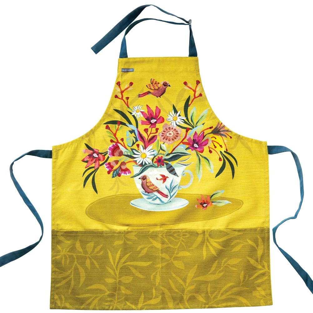 - Tablier oiseaux pour adultes en coton décoré Allen