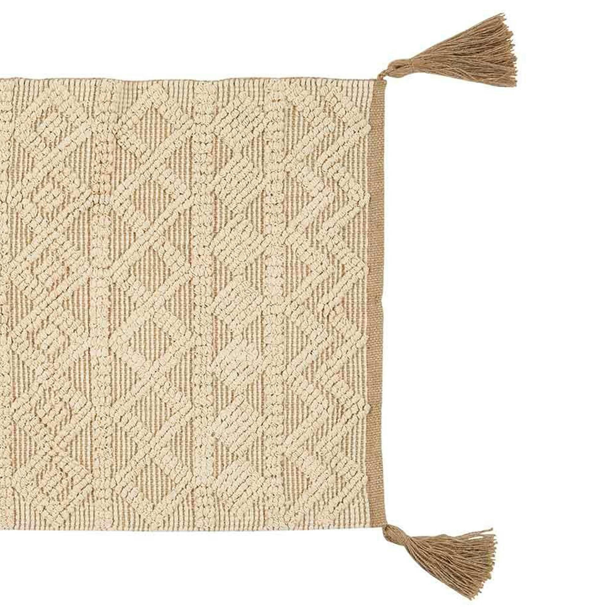 - Tapis descente de lit coton et jute 60x90cm